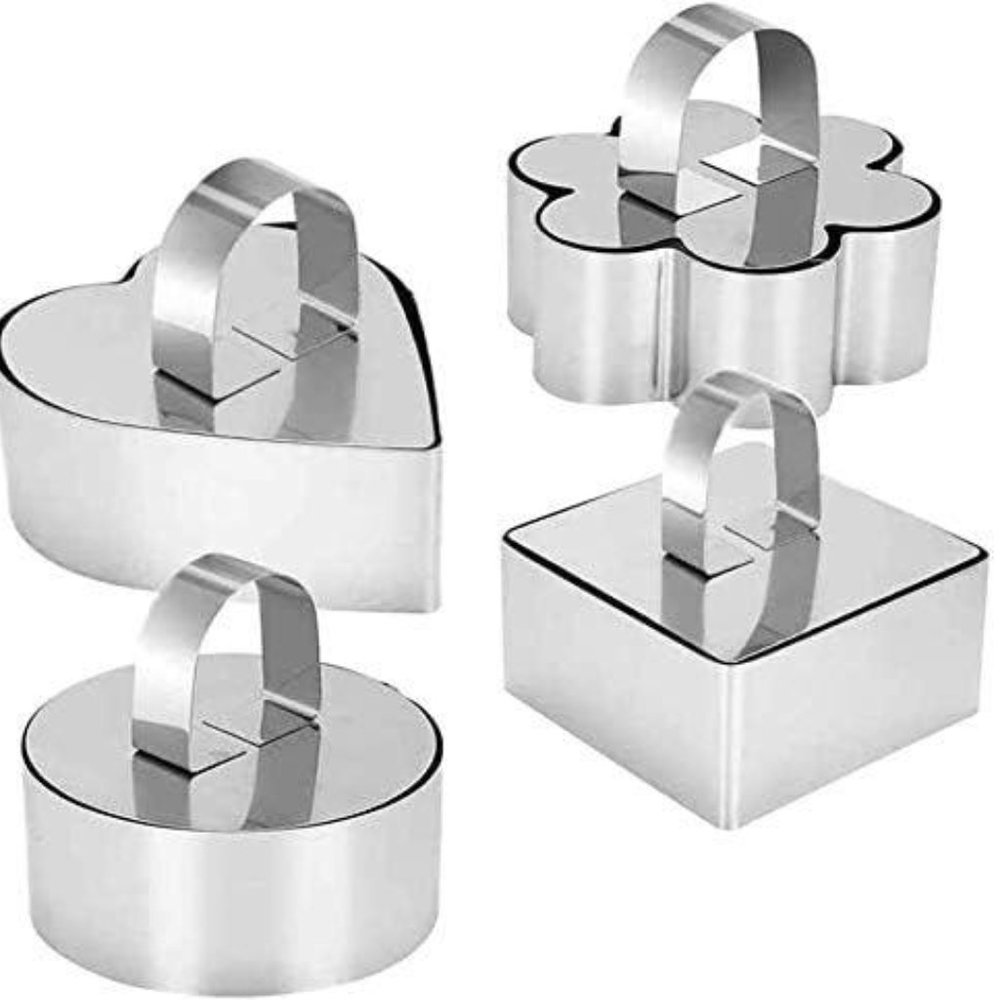 3D Cake Molds with Pusher Lifter Cooking Rings Set of 41 Pack (4 Styles)